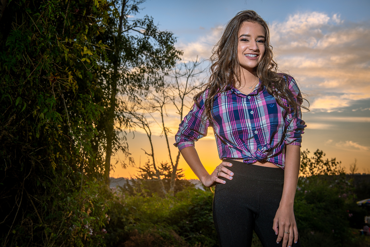 por do sol no ensaio de debutante em campos do jordão