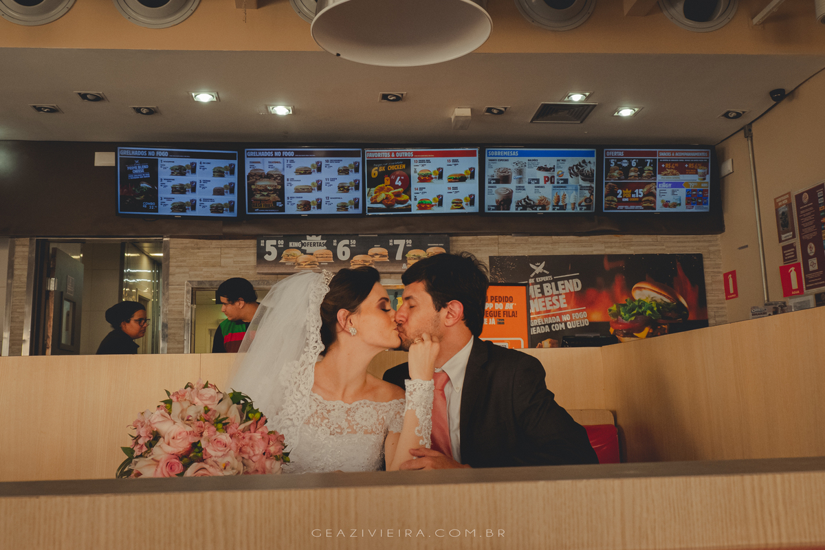 Ensaio de casal no burguer king
