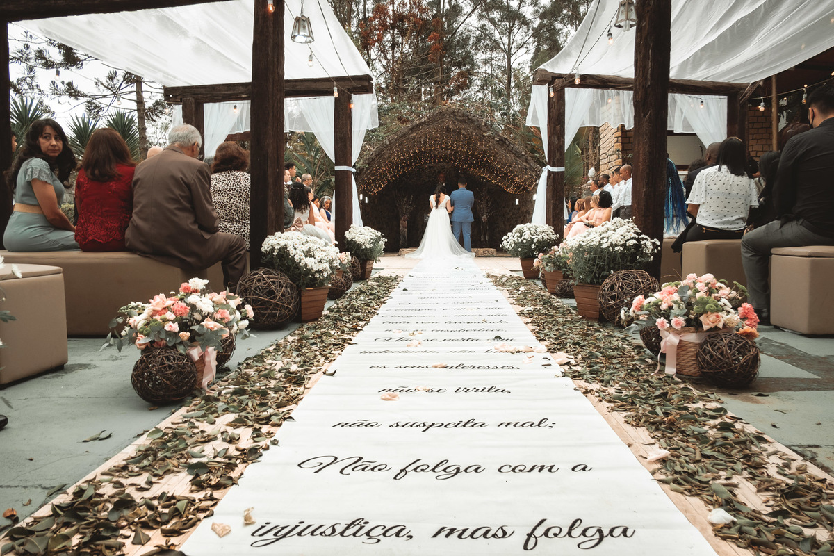 tapete para entrada de noiva personalizado