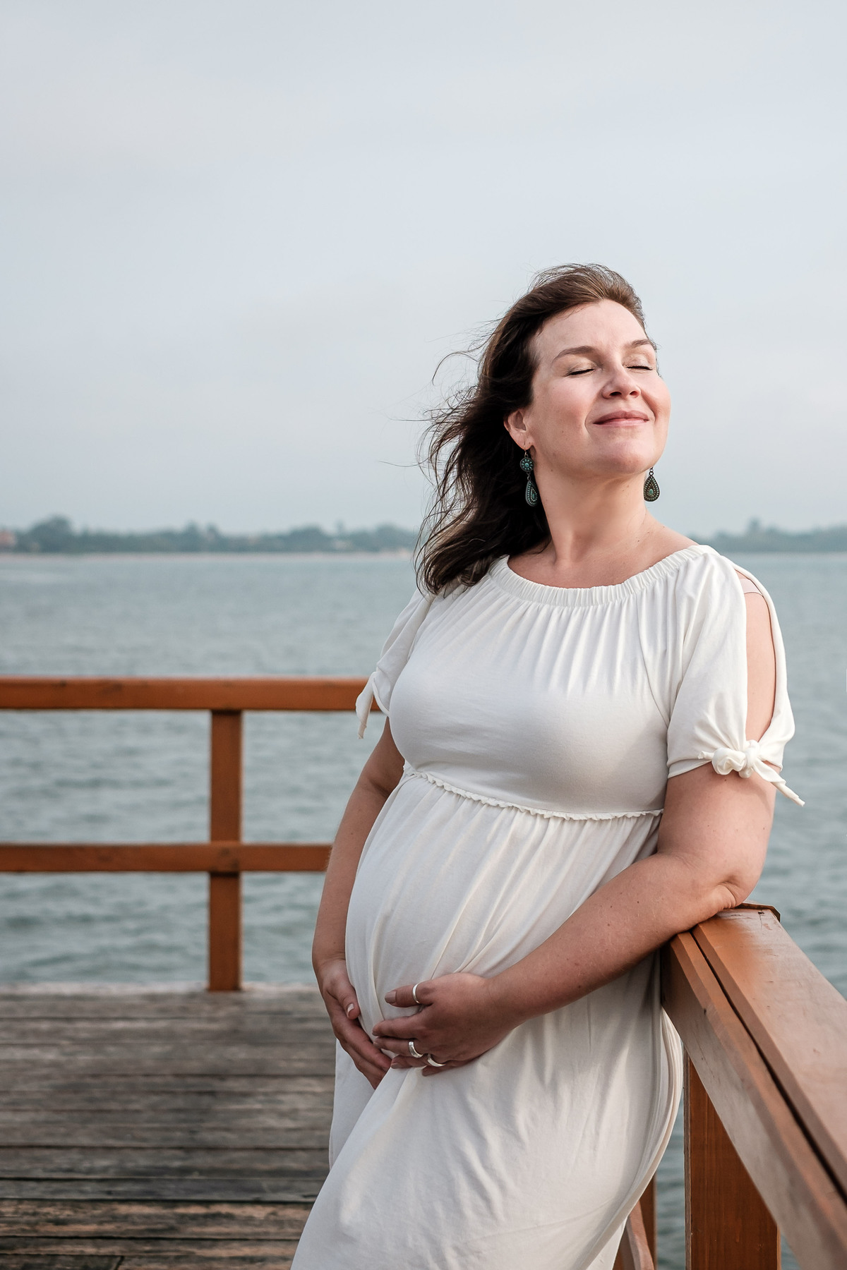 gestante iluminada no trapiche