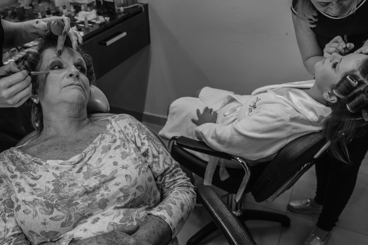 making of da noiva junto com a mãe