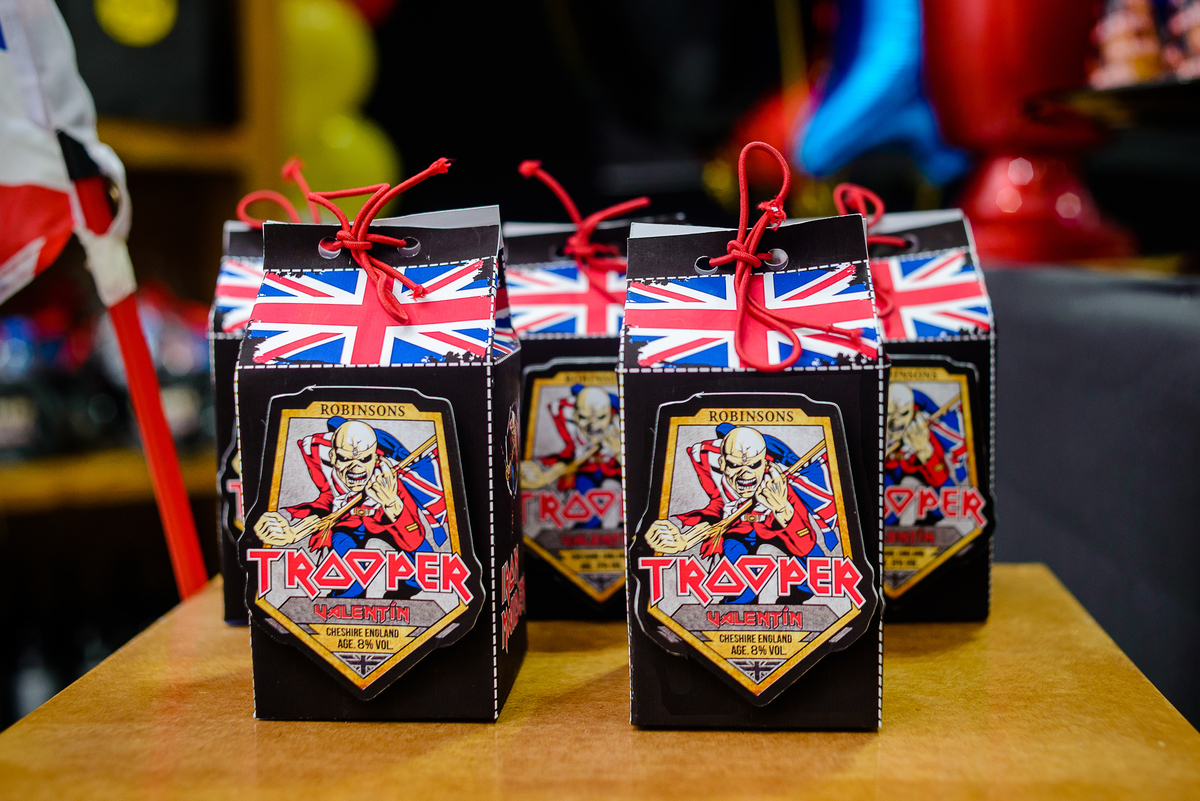 children's party photography iron maiden theme cake table decoration eddie mummy powerslave candy boxes