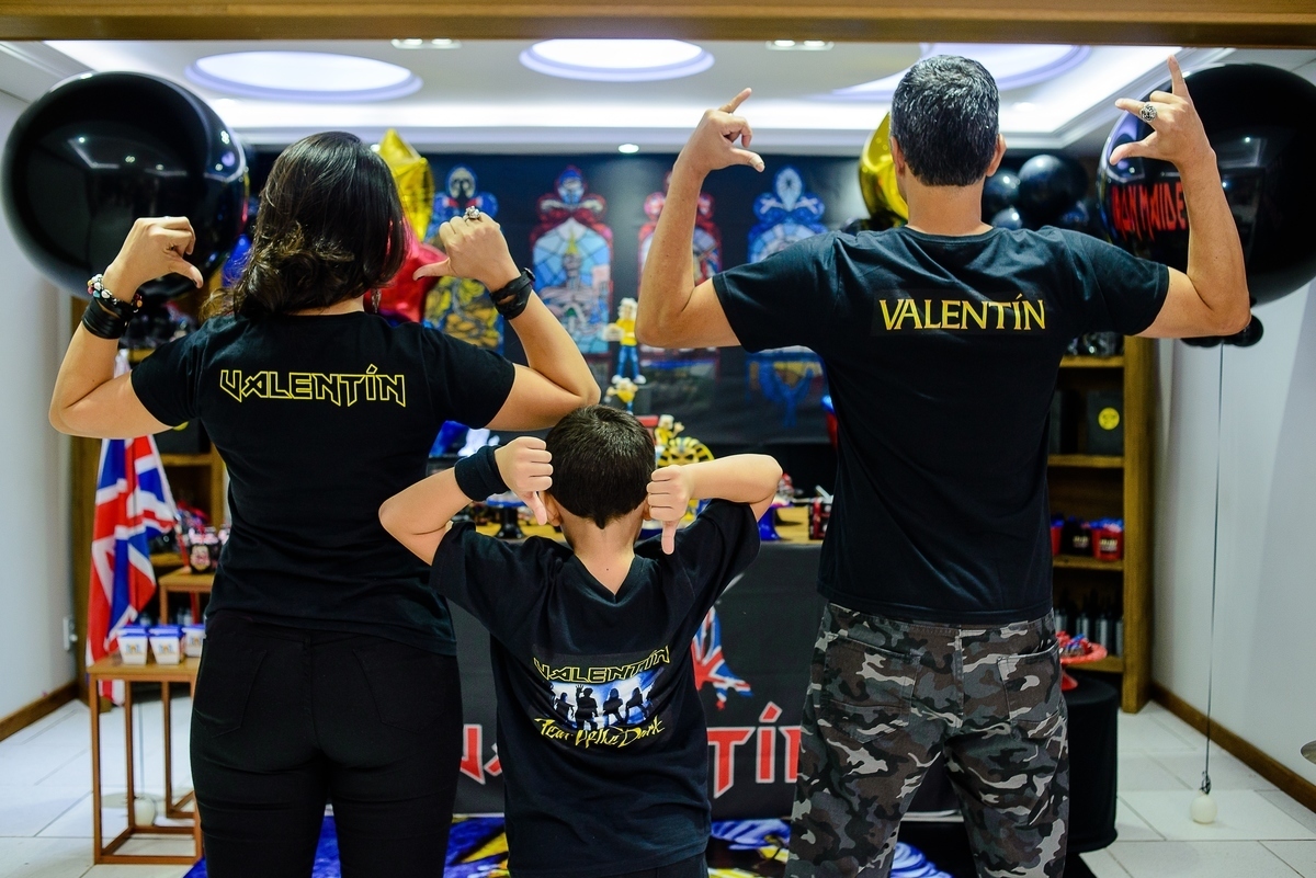 photography kids party iron maiden theme personalized shirts portrait of parents and child
