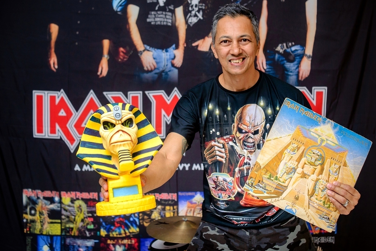 photography kids party theme iron maiden eddie sphinx vinyl record powerslave