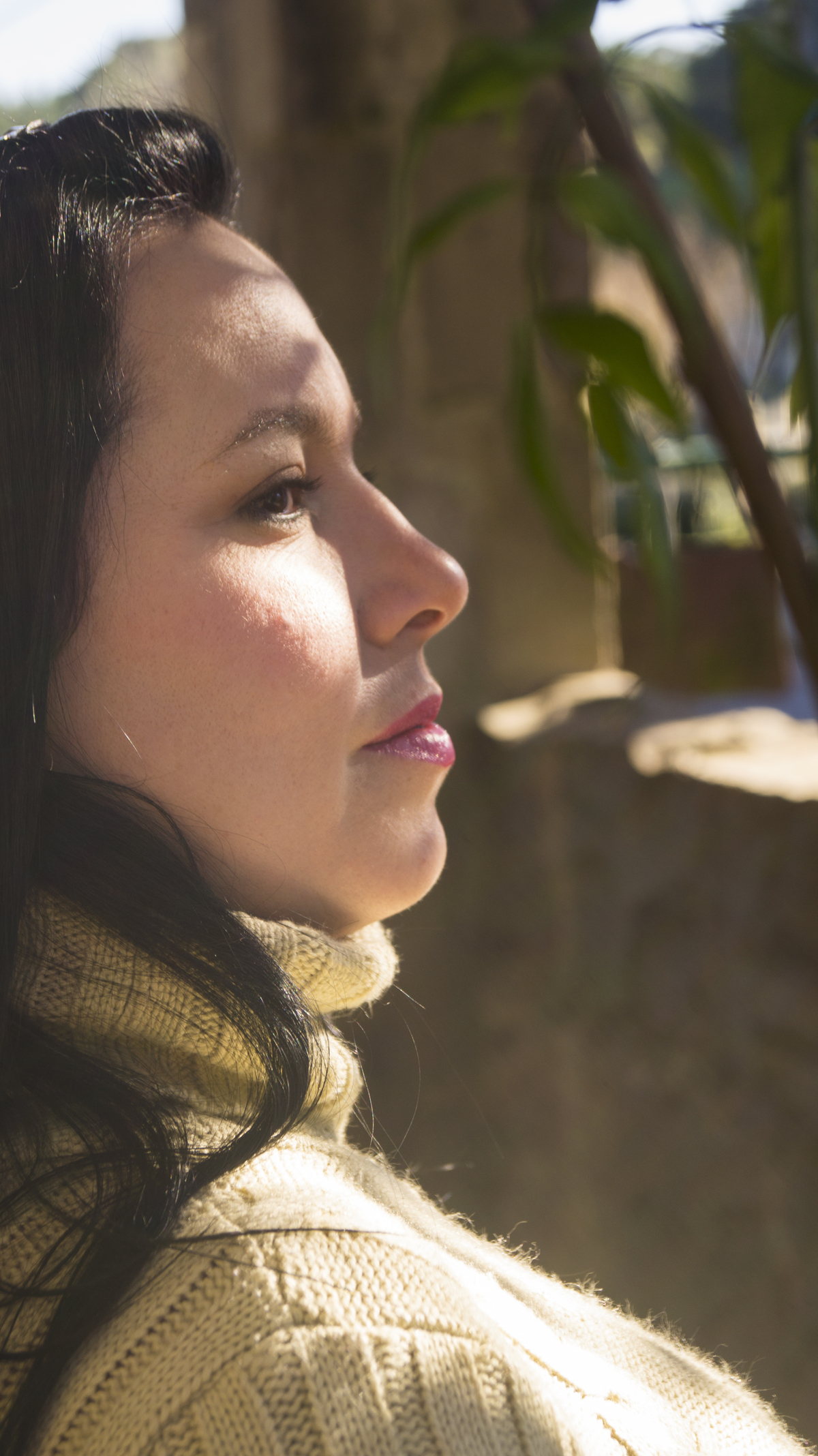 Close no rosto da modelo Tatiane