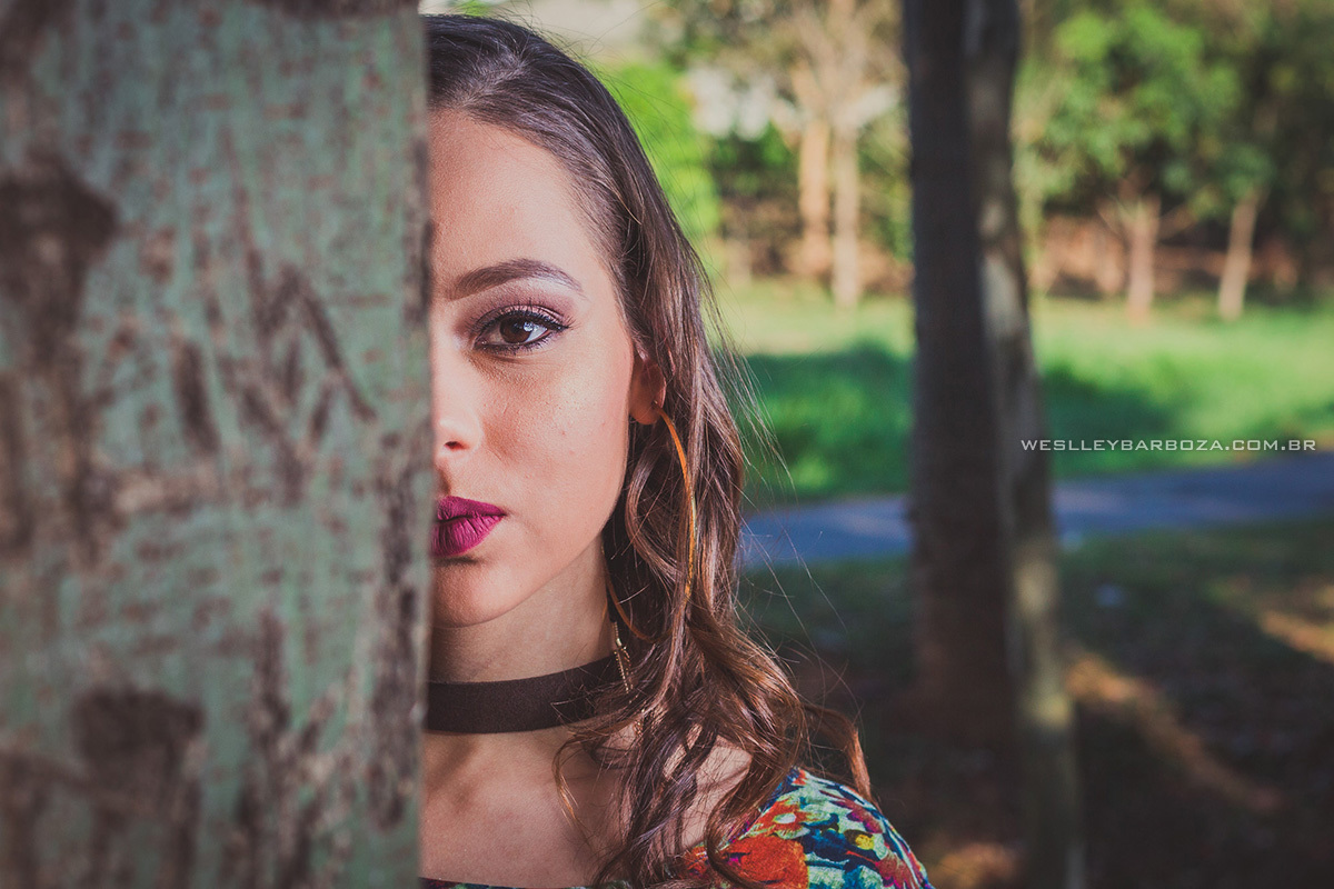 retrato feminino close parque