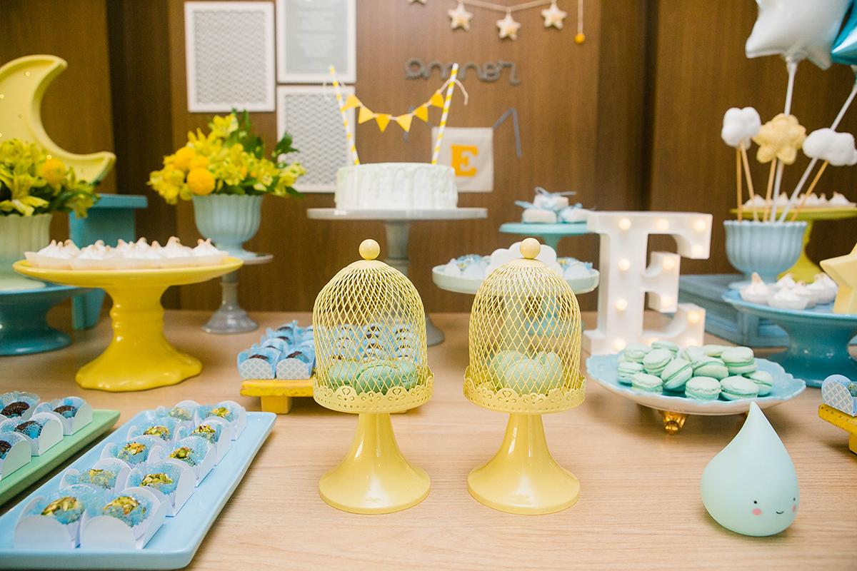 mesa de doces para chá de bebê menino