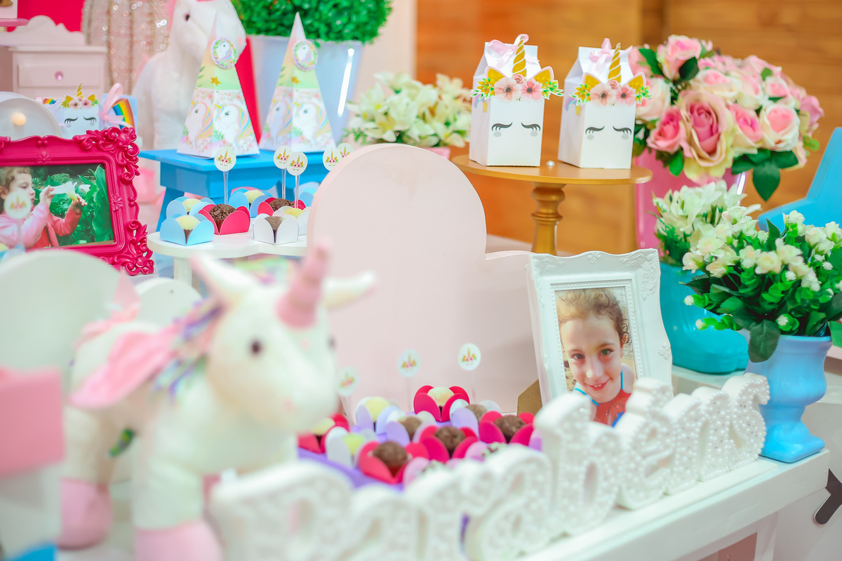 detalhes de decoração de unicornio