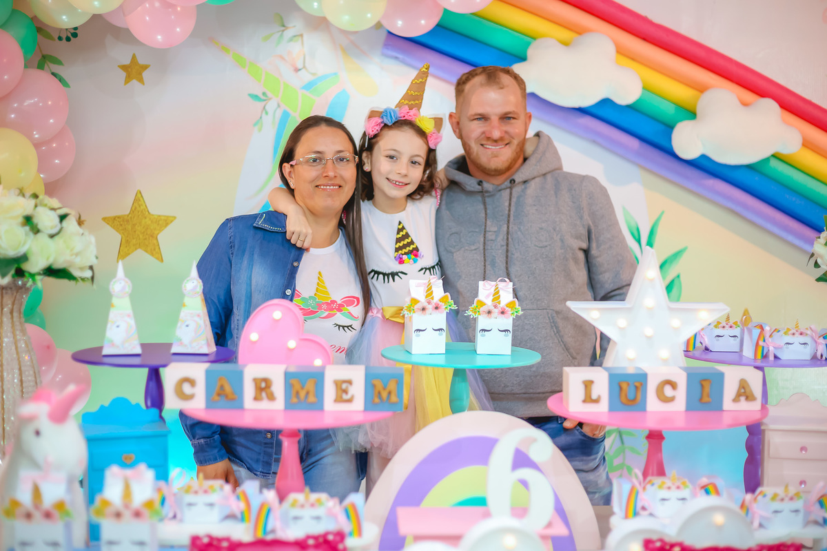 aniversariante e seus pais