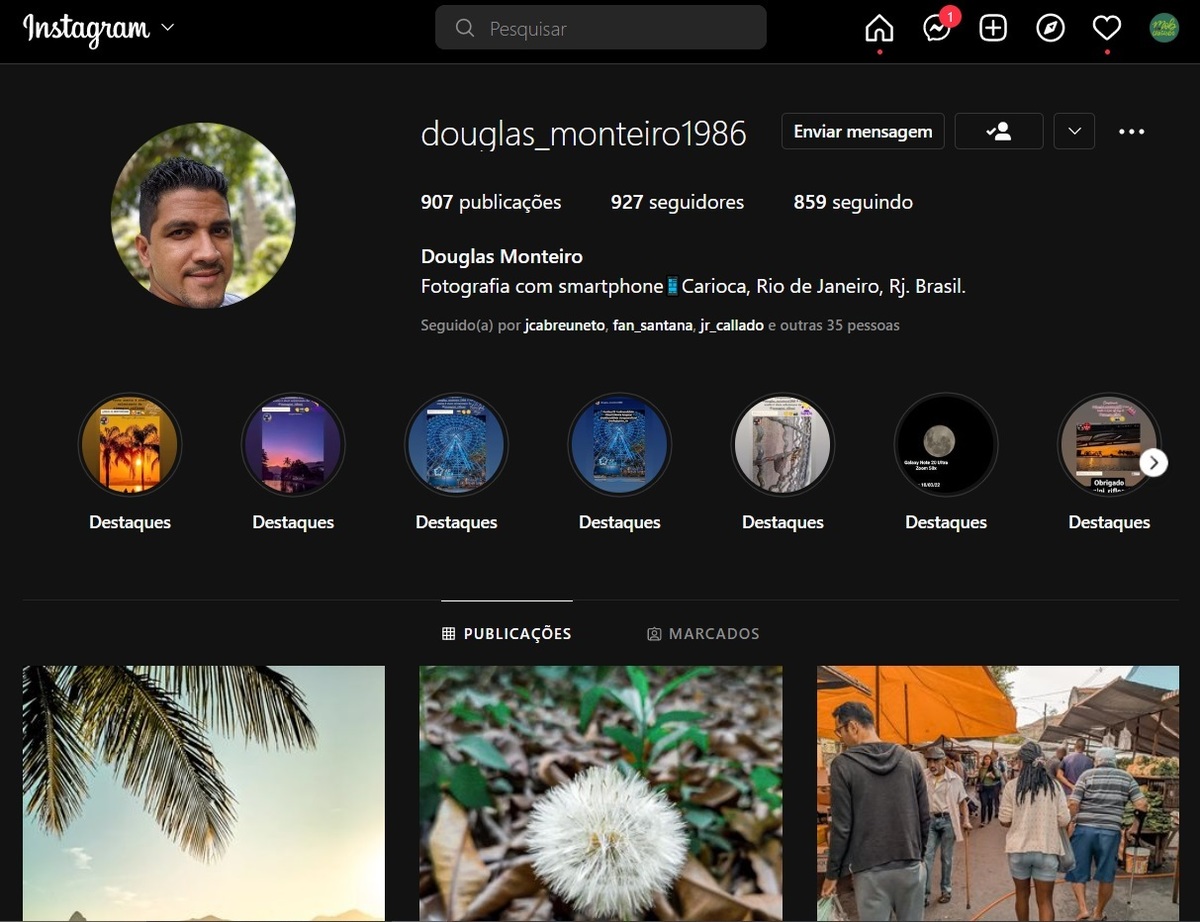 Douglas Monteiro, o autor da imagem no Instagram. 