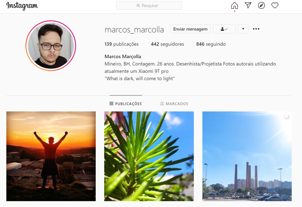 Marcos Marçolla, o autor da imagem no Instagram.