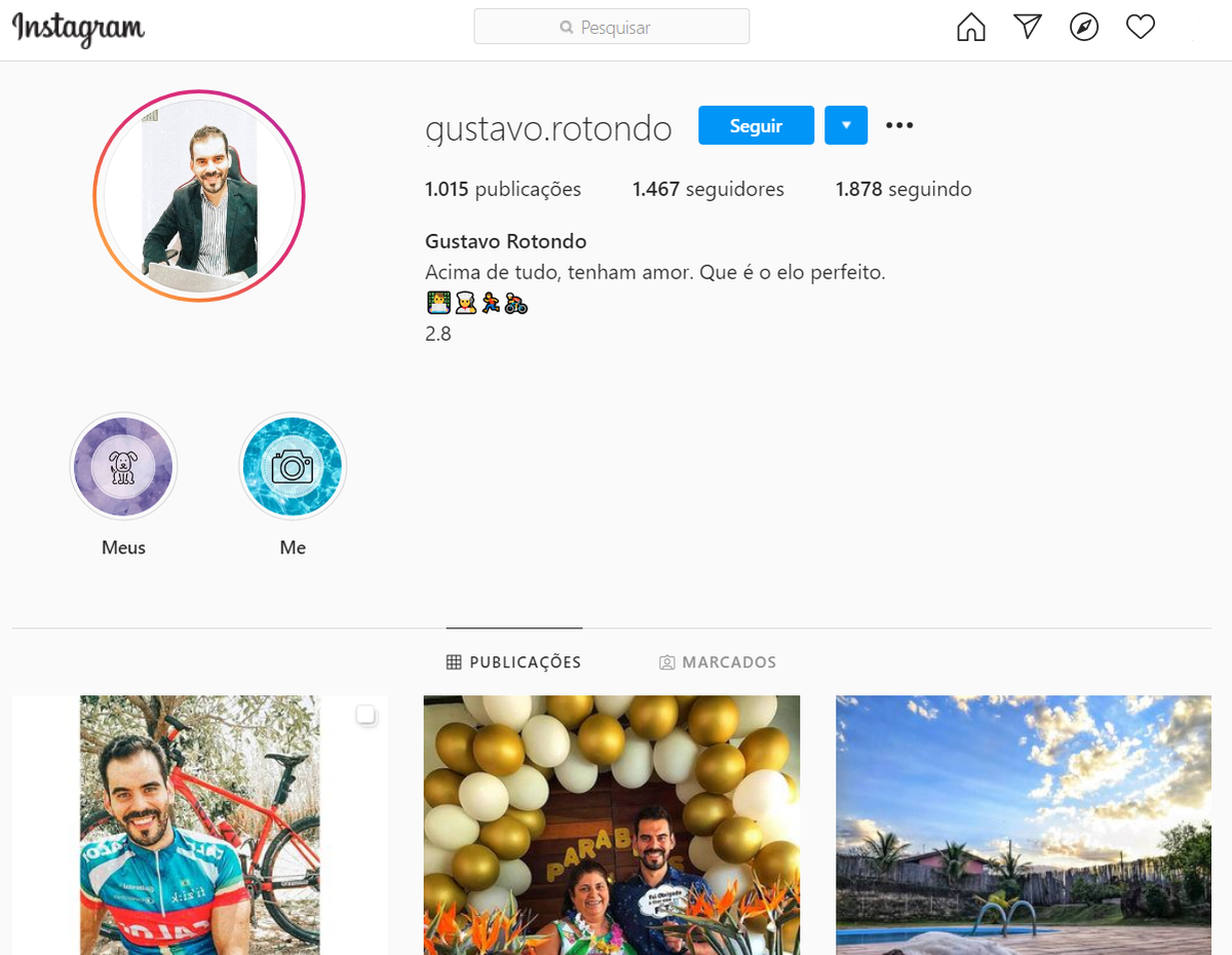 Gustavo Rotondo, o autor da imagem no Instagram. 