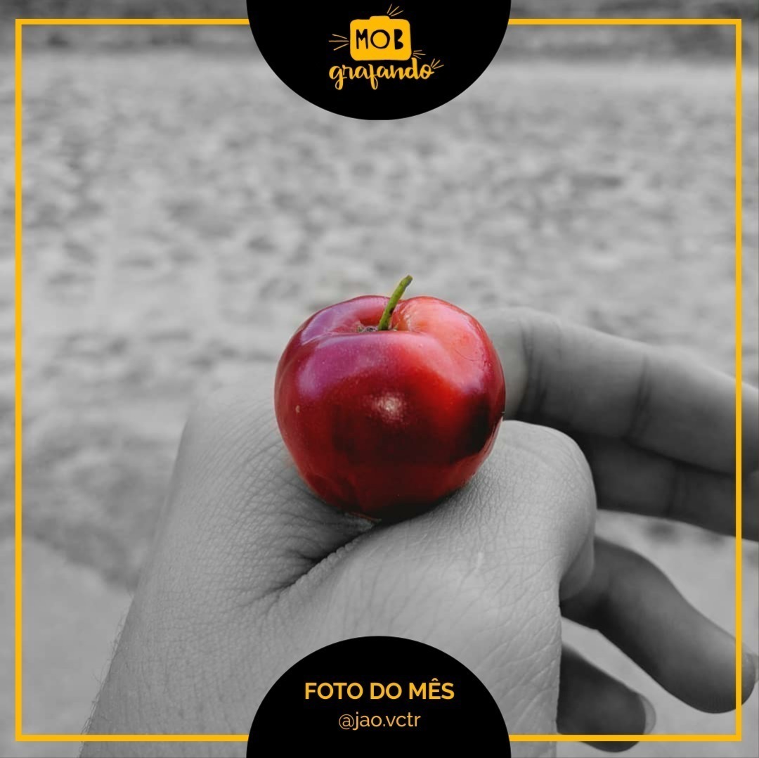 Acerola com efeito de coloração seletiva. Foto feita por João Victor usando o OnePlus 3T em Pedro II, Piauí. Foi destaque do mês de outubro do ano de 2018 no Mobgrafando com 239 curtidas.