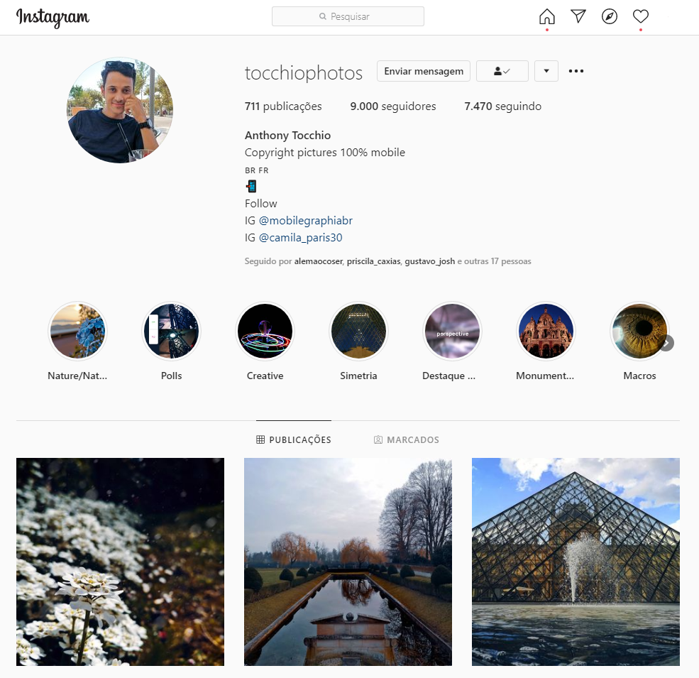 Anthony Tocchio, o autor da imagem no Instagram.