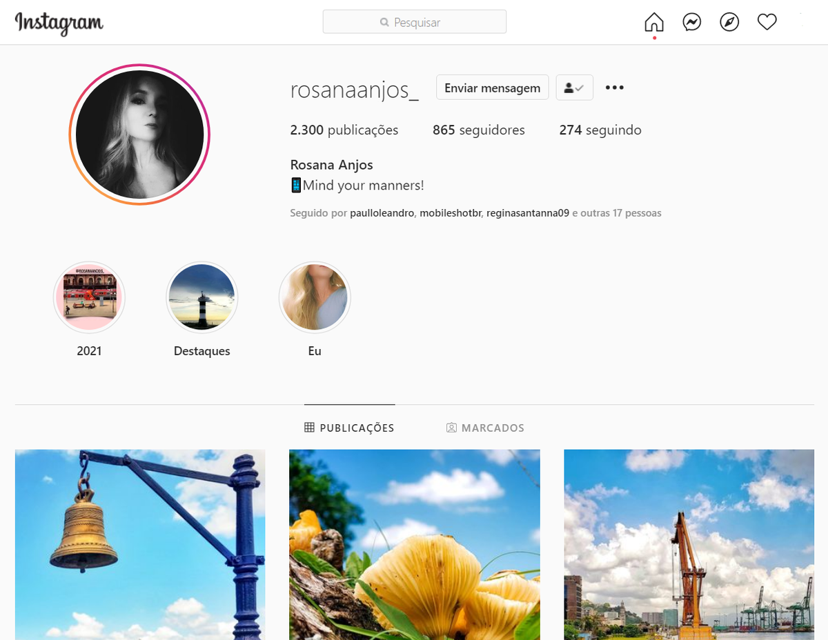 Rosana Anjos, a autora da imagem no Instagram.