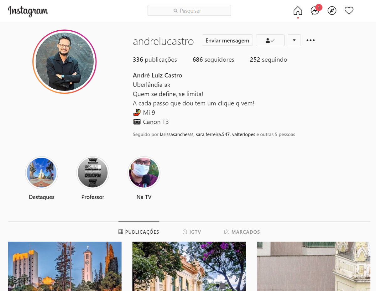 André Luiz Castro, o autor da imagem no Instagram. 