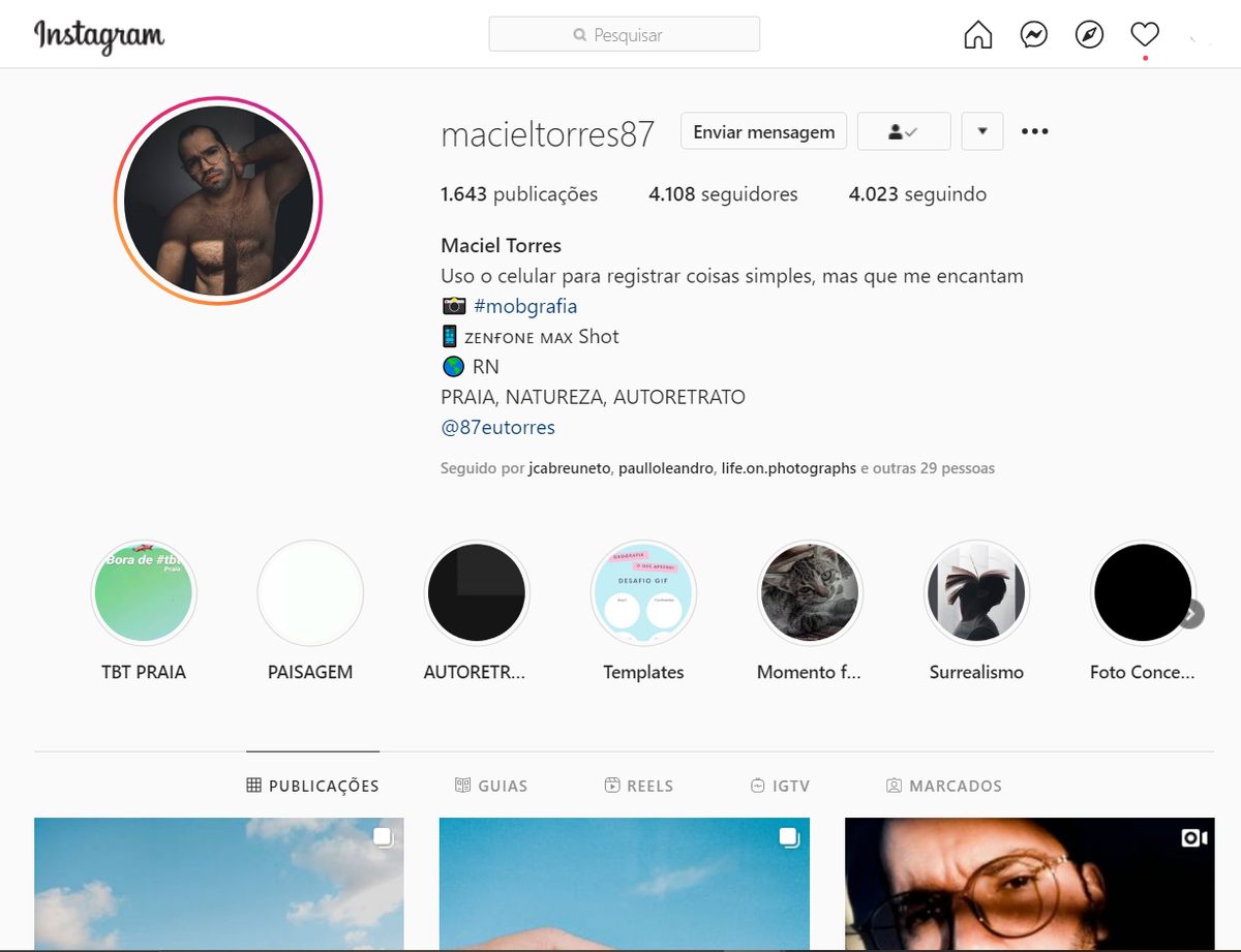 Maciel Torres, o autor da imagem no Instagram. 