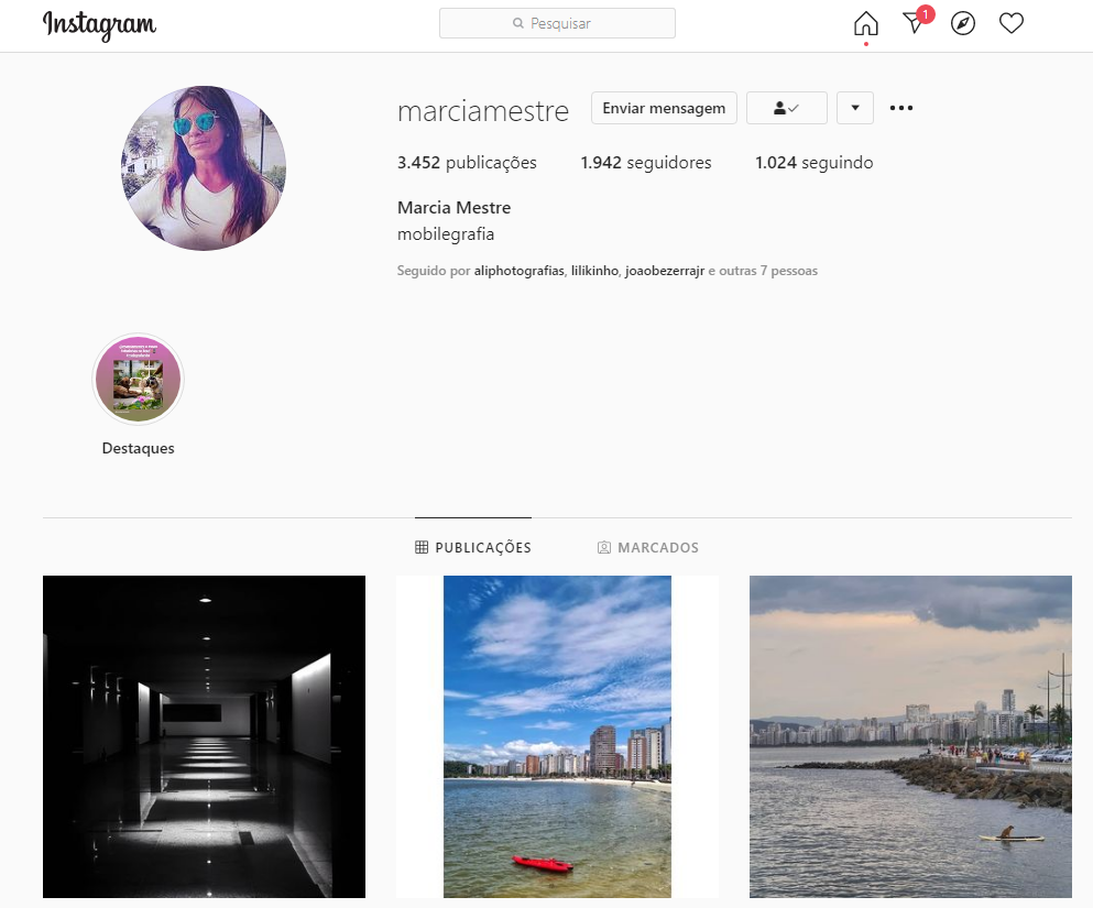 Marcia Mestre, a autora da imagem no Instagram. 