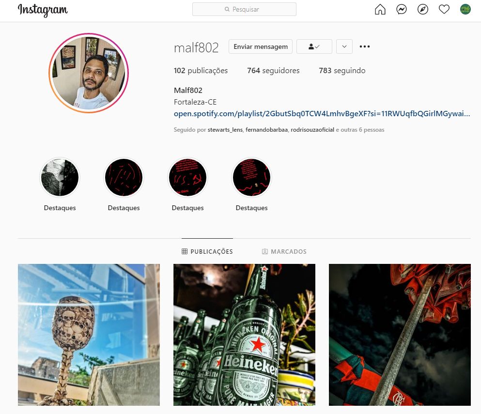 Moisés Alves, o autor da imagem no Instagram. 