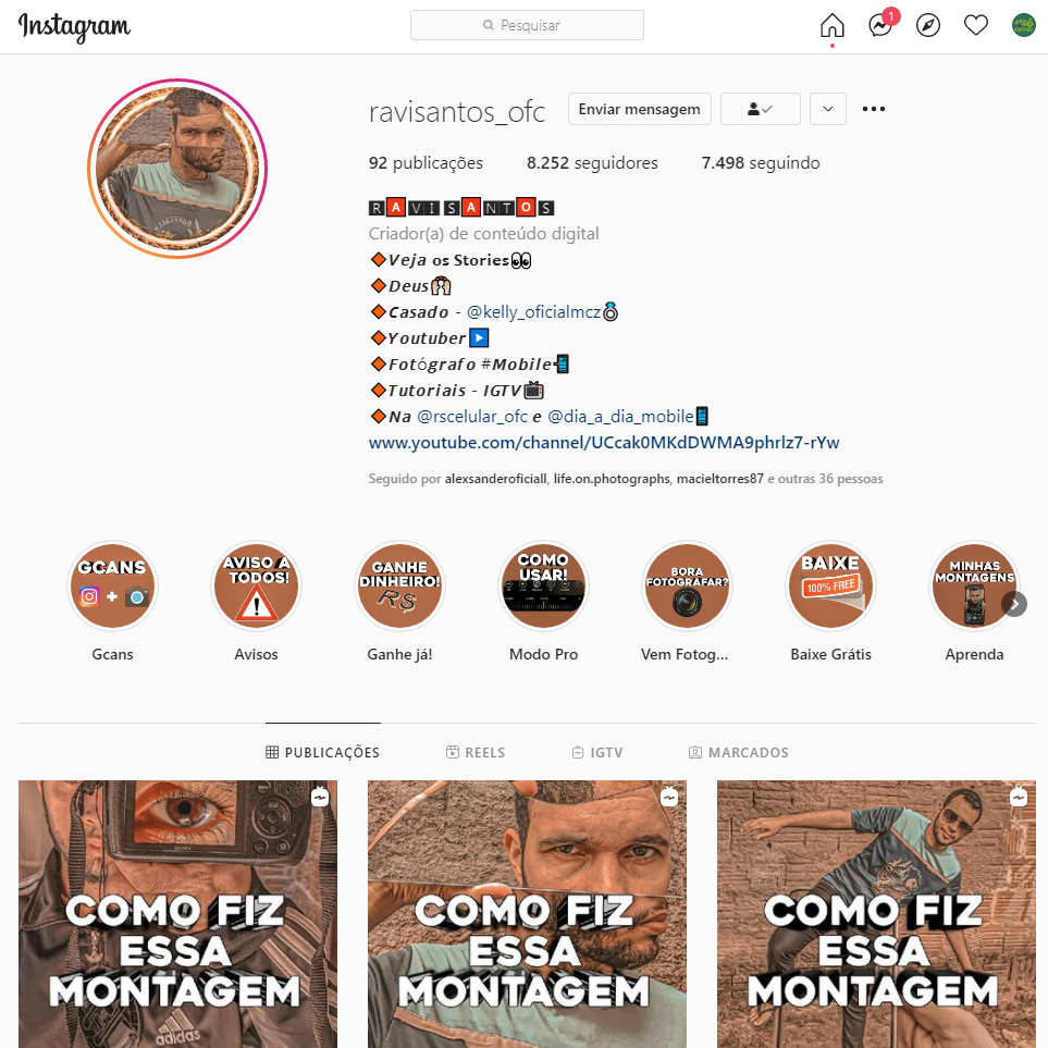 Ravi Santos, o autor da imagem no Instagram. 