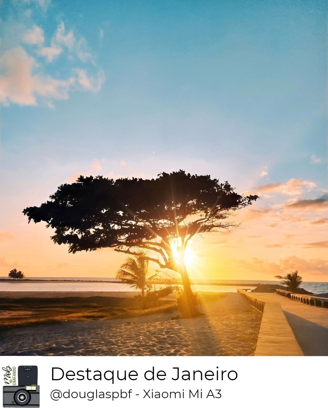 Nascer do Sol. Foto feita por Douglas Ferreira usando o Xiaomi Mi A3 em Olinda, Pernambuco. Foi destaque do mês de janeiro do ano de 2021 no Mobgrafando com 242 curtidas.