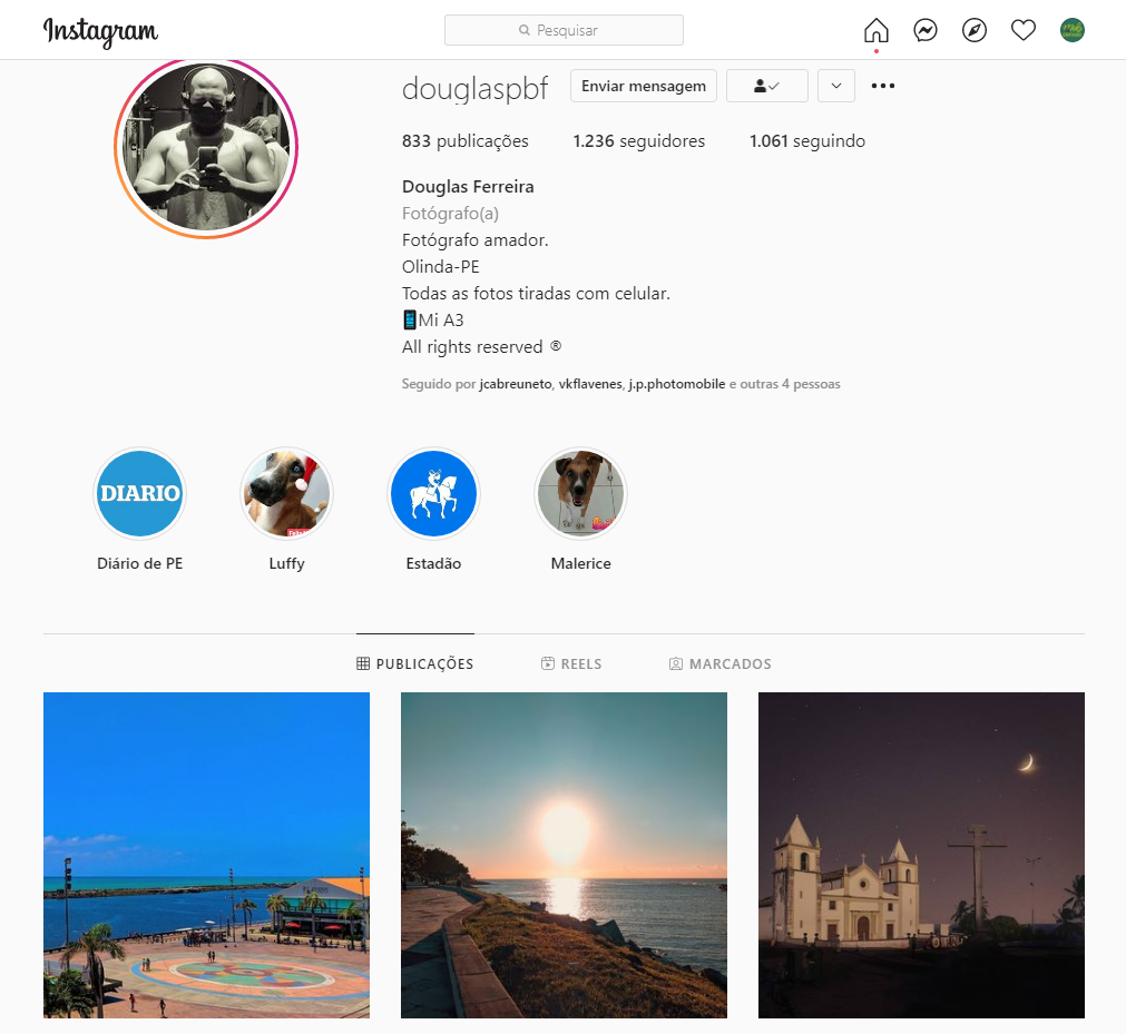 Douglas Ferreira, o autor da imagem no Instagram.