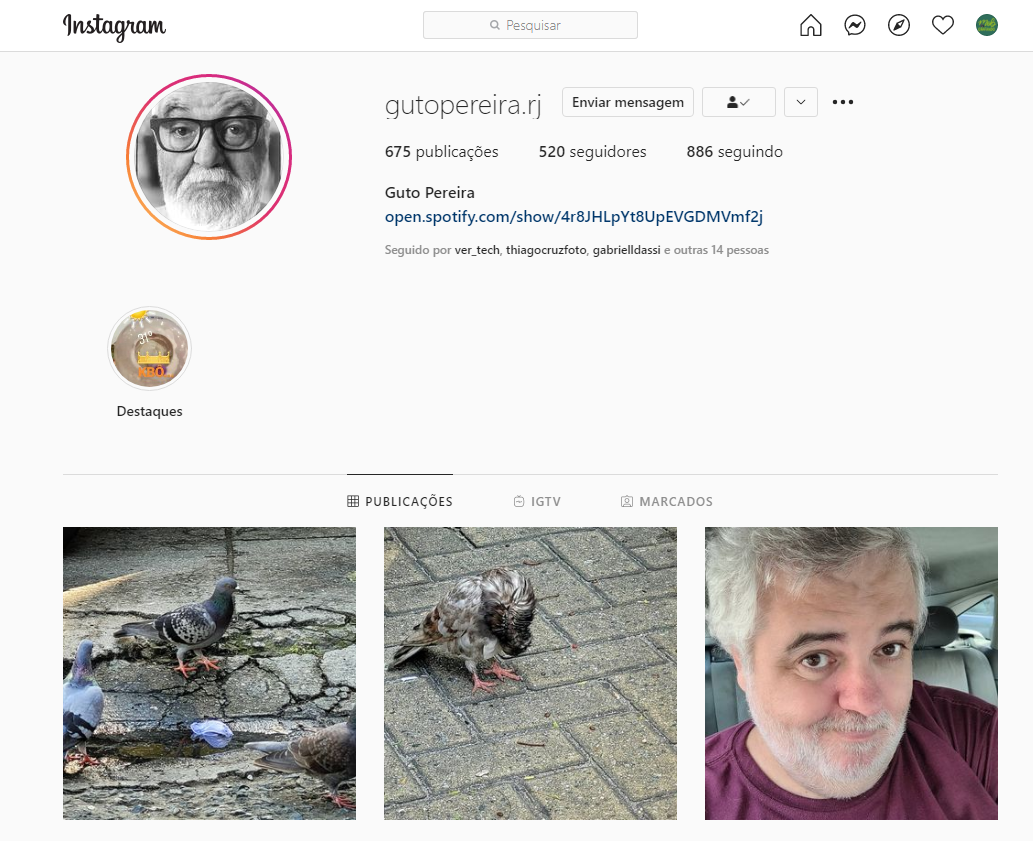 Antonio Augusto Pereira, o autor da imagem no Instagram. 