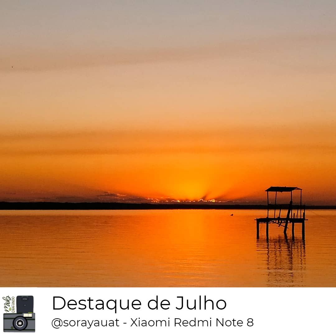 Pôr do sol no Rio Tocantins. Foto feita por Claudia Soraya Maciel usando o Xiaomi Redmi Note 8 em Porto Nacional, Tocantins. Foi destaque do mês de julho do ano de 2021 no Mobgrafando com 209 curtidas. 