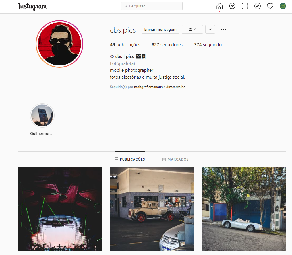 Cassiano Barbosa, o autor da imagem no Instagram. 