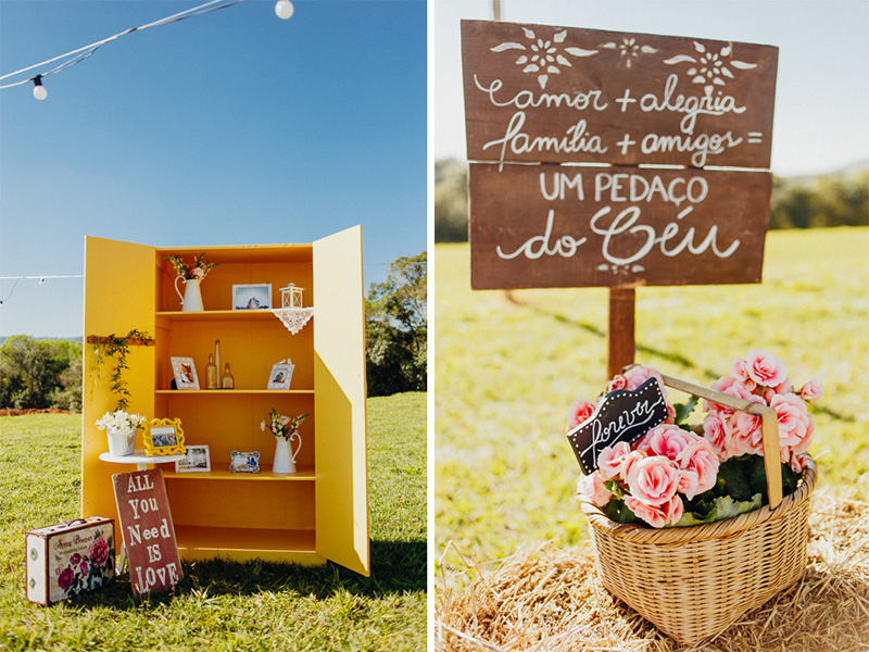 casamento de dia, decoração de casamento rústica, decoração folk, casamento de dia, casamento no interior de São Paulo, casamento em Araçoiaba - SP. Fotos por Moyra e Tiago, fotógrafos de casamento.