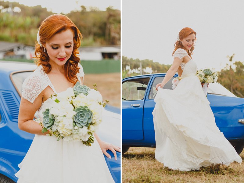 A noiva Helena ficou incrível com o vestido da Marca Pó de Arroz, Conseguimos um tempo antes da cerimônia pra fotografar a noiva do lado do seu Chavete Azul. Adoramos fotografar a noiva e fazer alguns retratos. Fotografia de casamento,