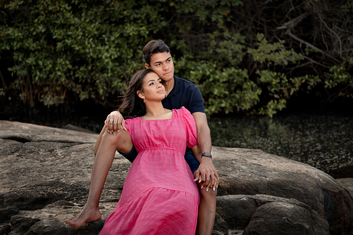 Casal no rio de Itacimirim Bahia