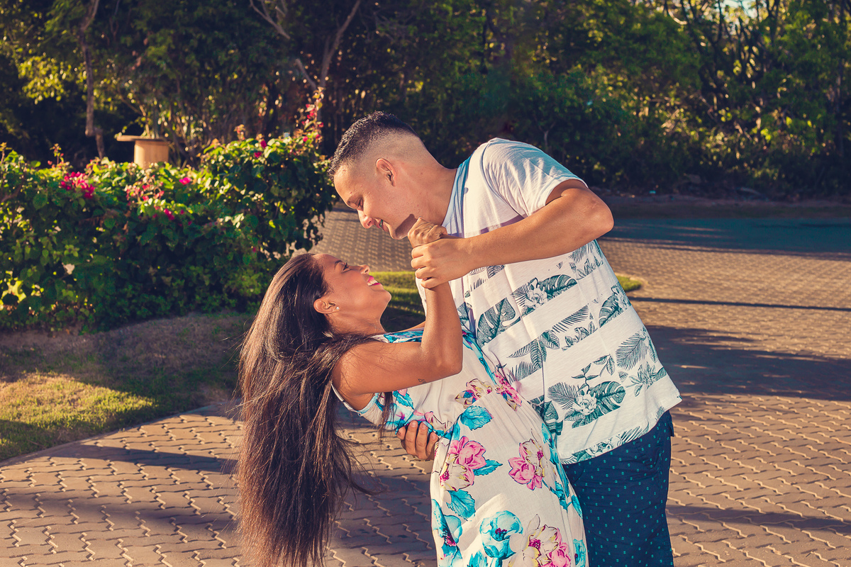 cena de cinema em ensaio pré-casamento
