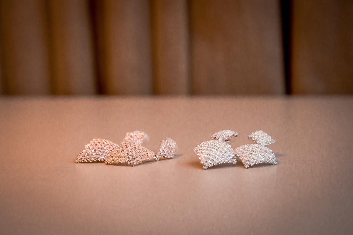 brinco para noiva com brilho