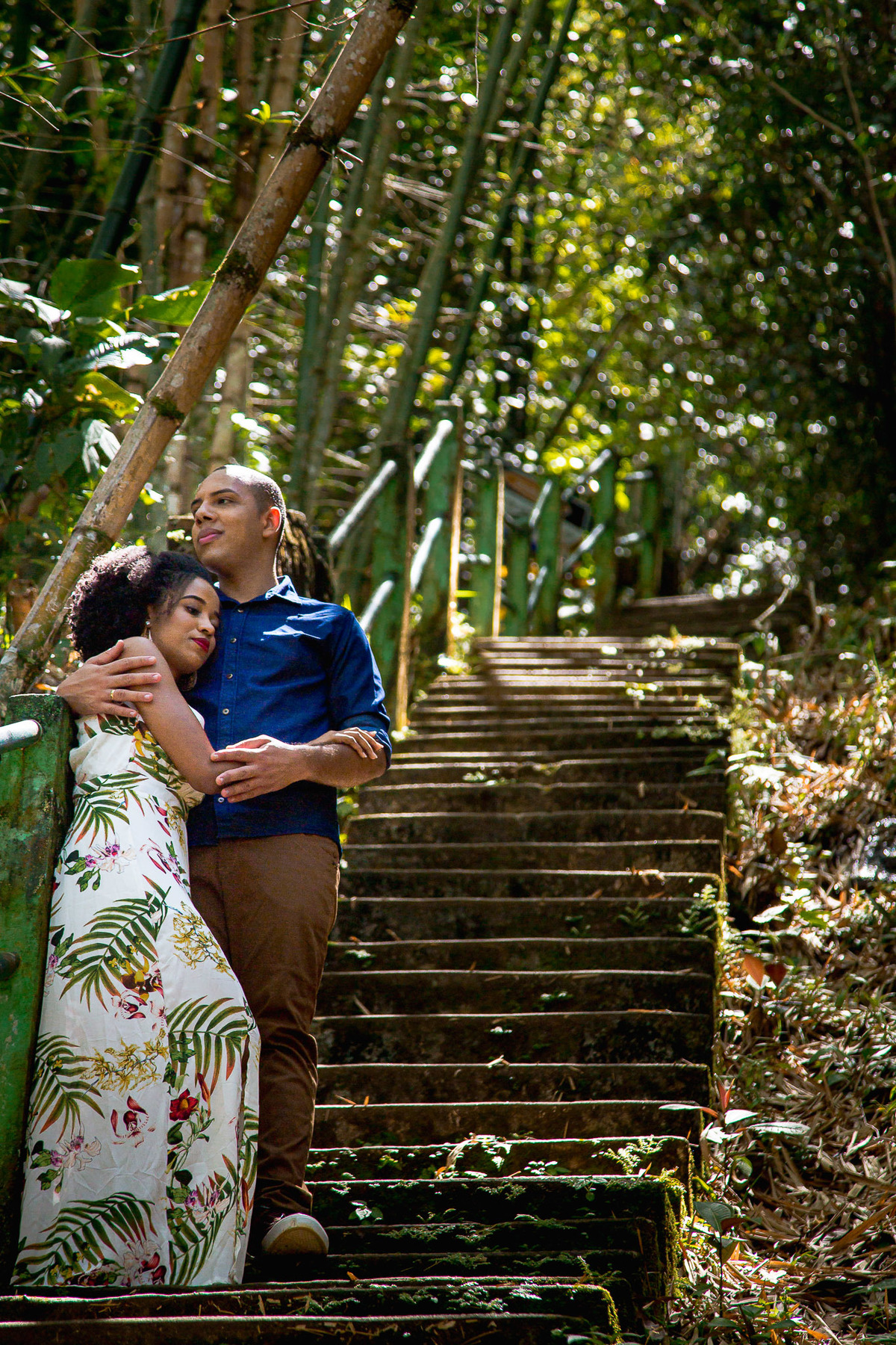 ensaio fotográfico pre casamento nas escadas da cachoeira de pancada grande