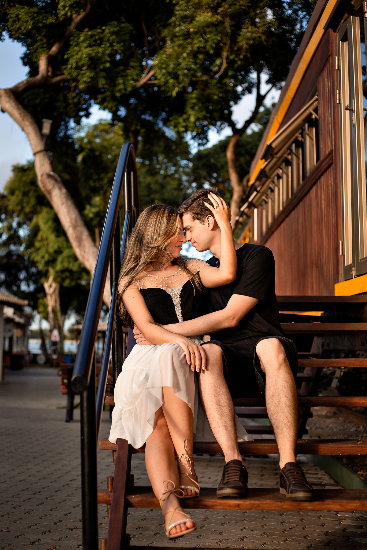 foto no trem da praia de Guarajuba Bahia