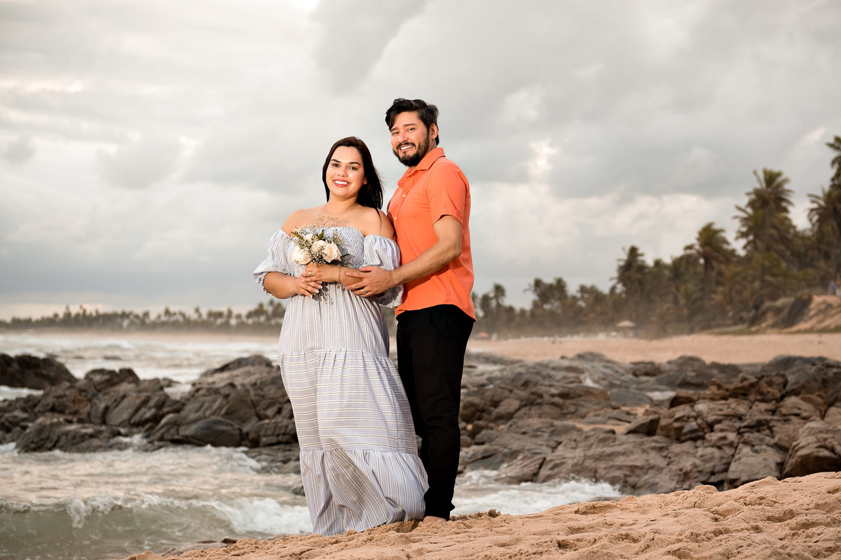 Retrato de casal na praia em Costa do sauipe Resort - Bahia