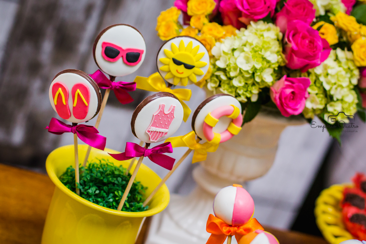 fotografia aniversário detalhes doces no tema praia