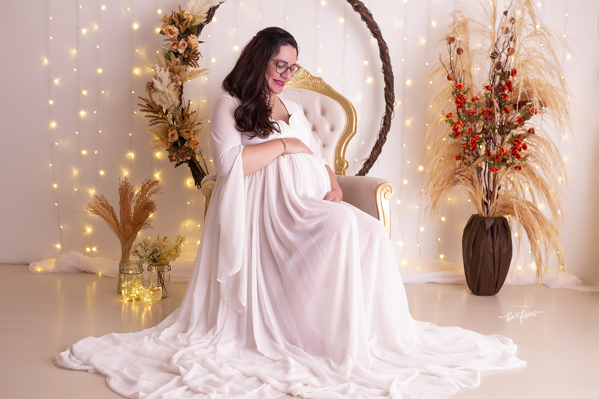 ensaio de gestante em estudio