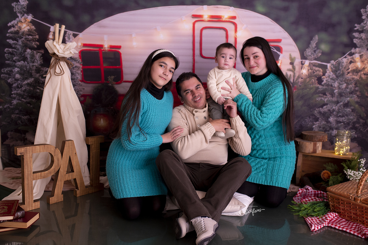 a familia participou das fotos de dia dos pais