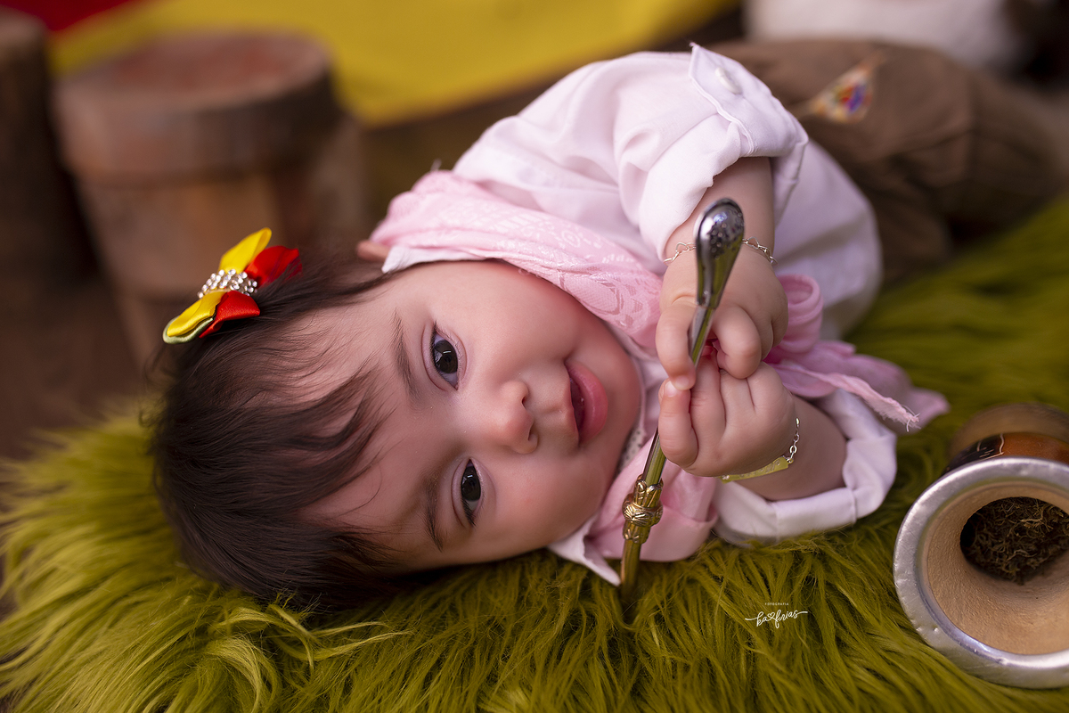 no acompanhamento mensal a bebe esta deitada