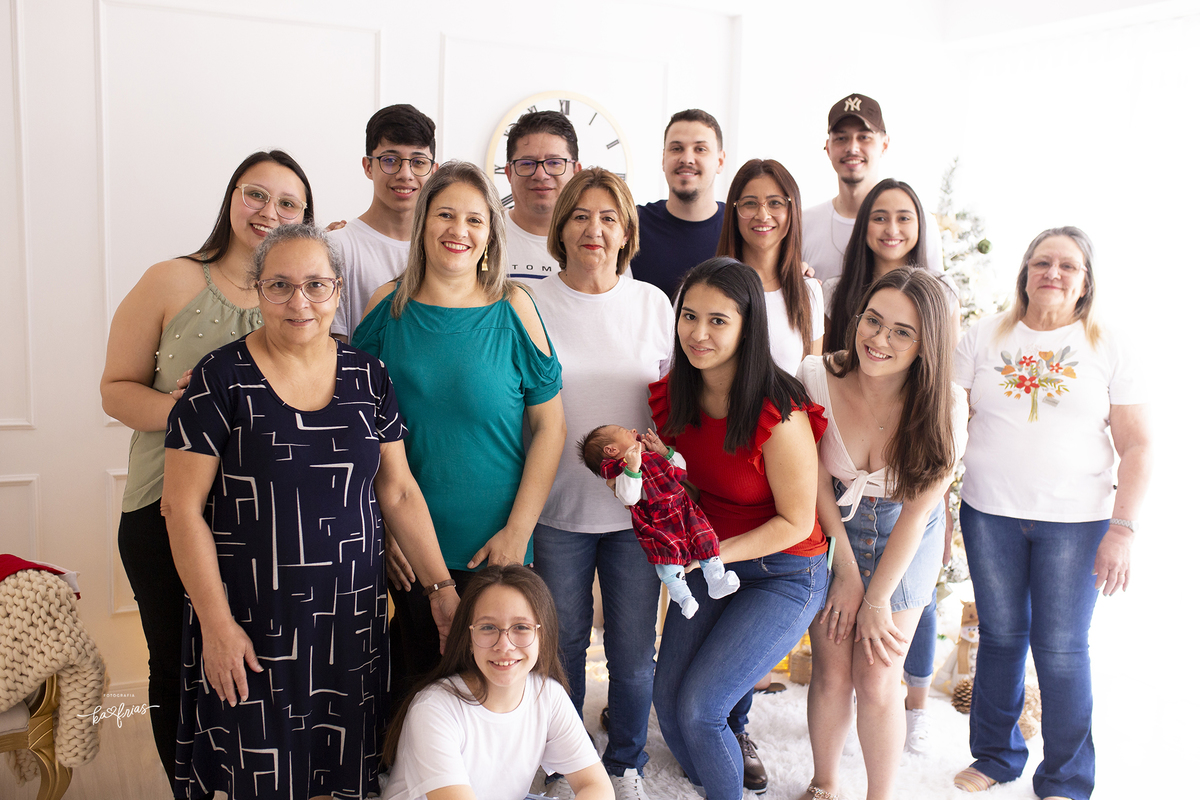 a familia toda participou do ensaio de natal