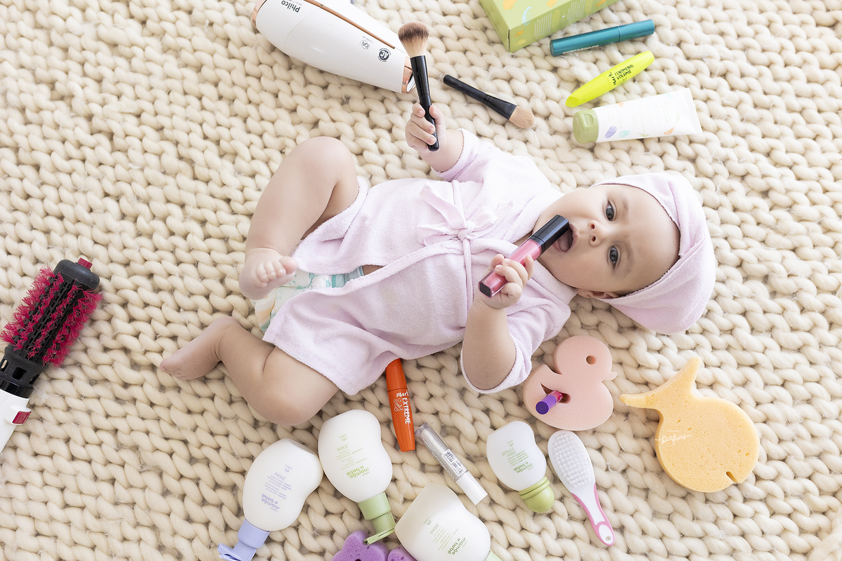a bebe sorri para a fotografa de caxias do sul, ka frias