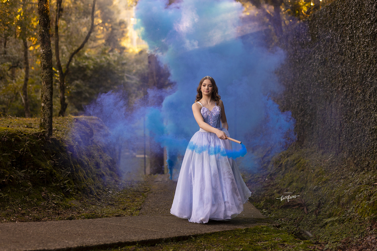 sessao de fotos com fumaca