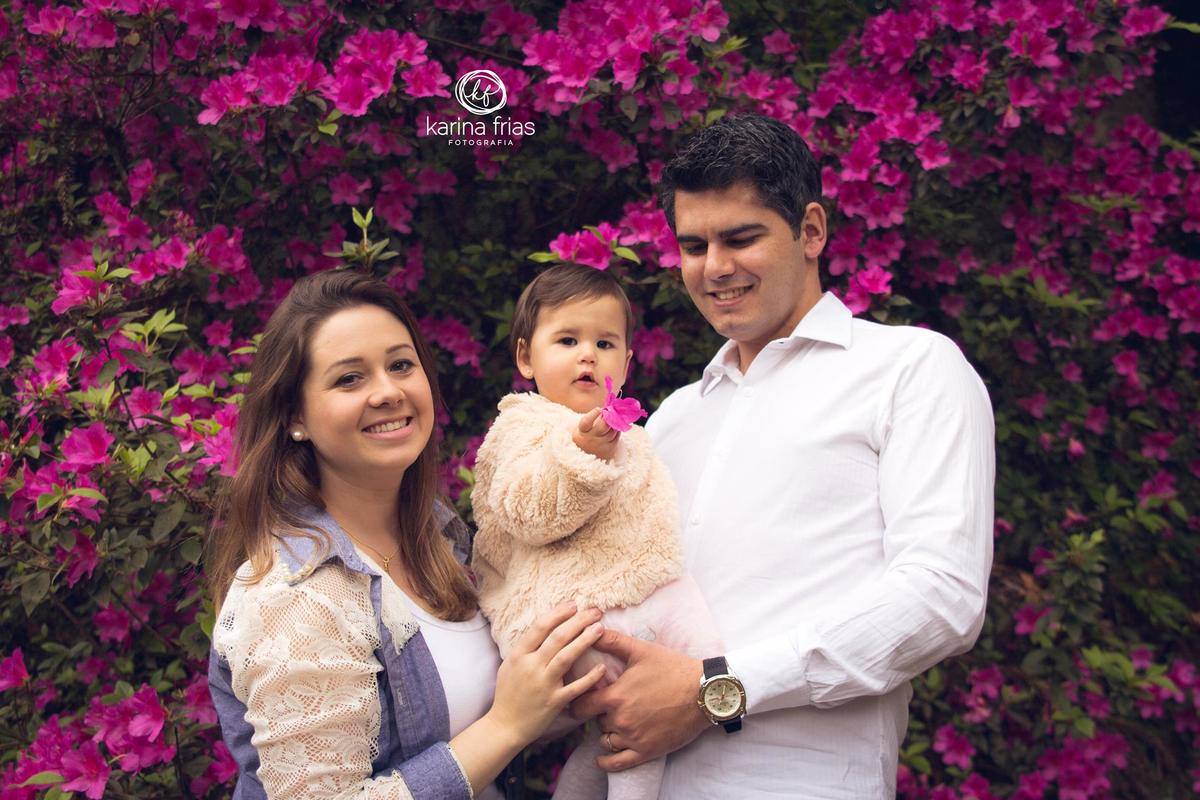 a familia tambem participou das fotos de um aninho da filha 