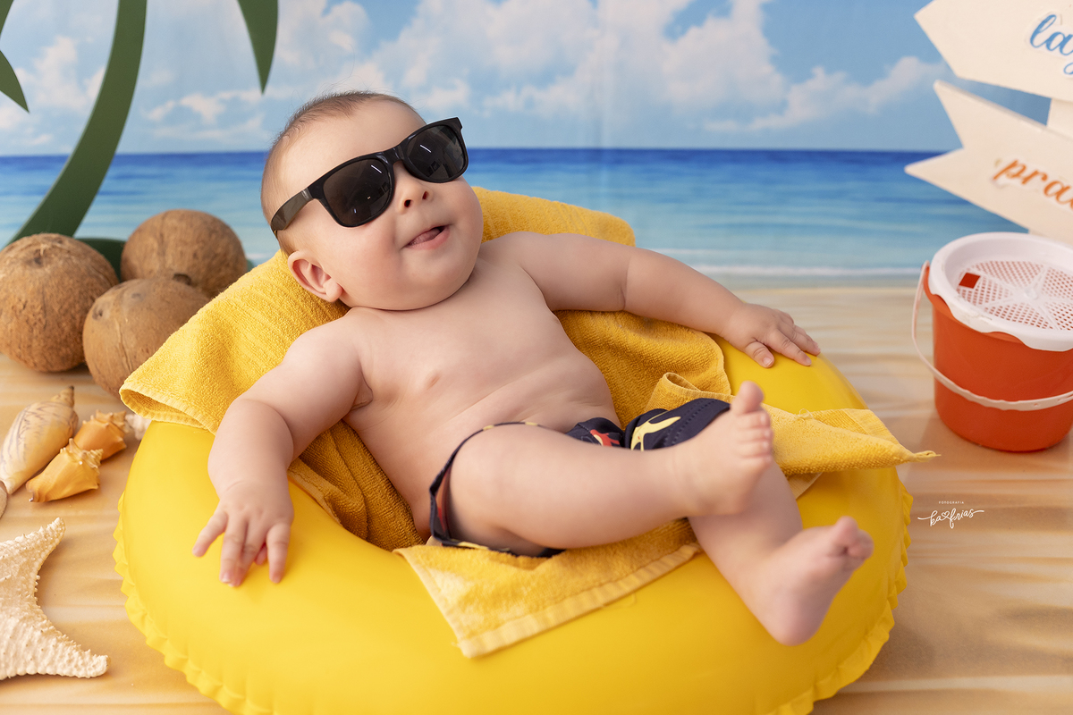 ensaio de praia para bebes