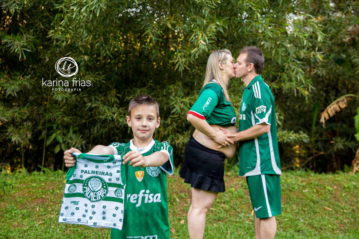 O ENSAIO EXTERNO DE GESTANTE TEVE ATÉ BANDEIRA DO PALMEIRAS