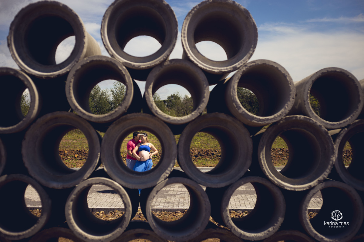 A FOTOGRAFA DE FAMILIA CLICOU O CASAL DENTRO DO TUBO