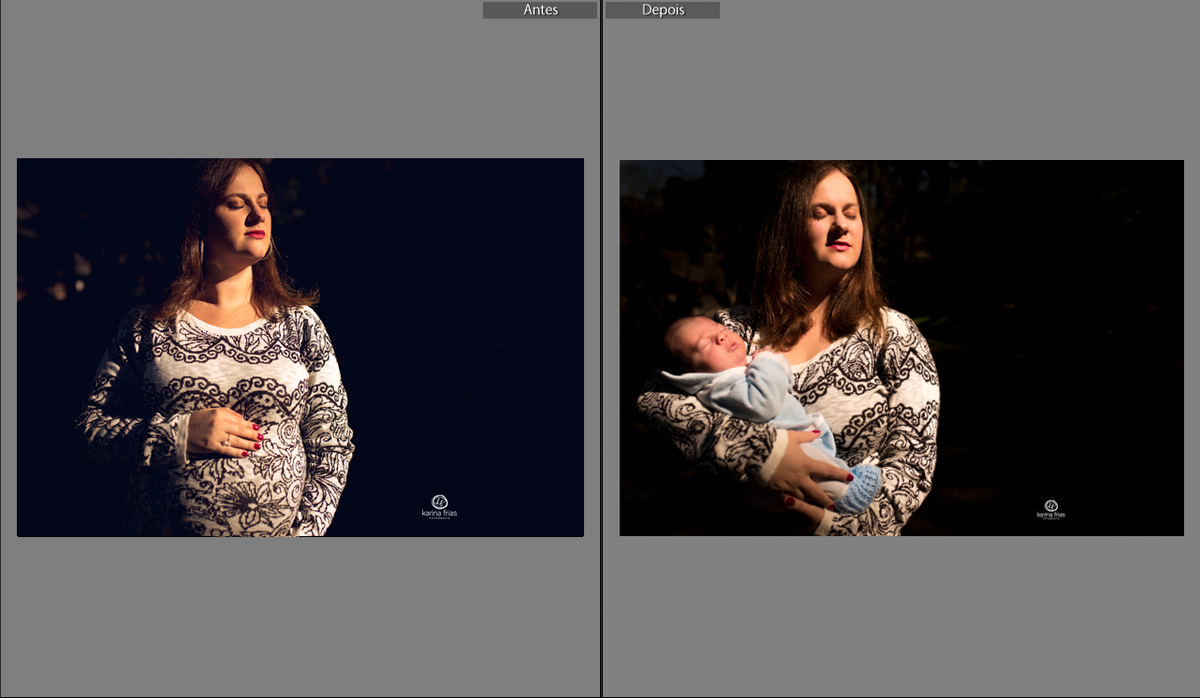 O ANTES E O DEPOIS DO ENSAIO DE GESTANTE