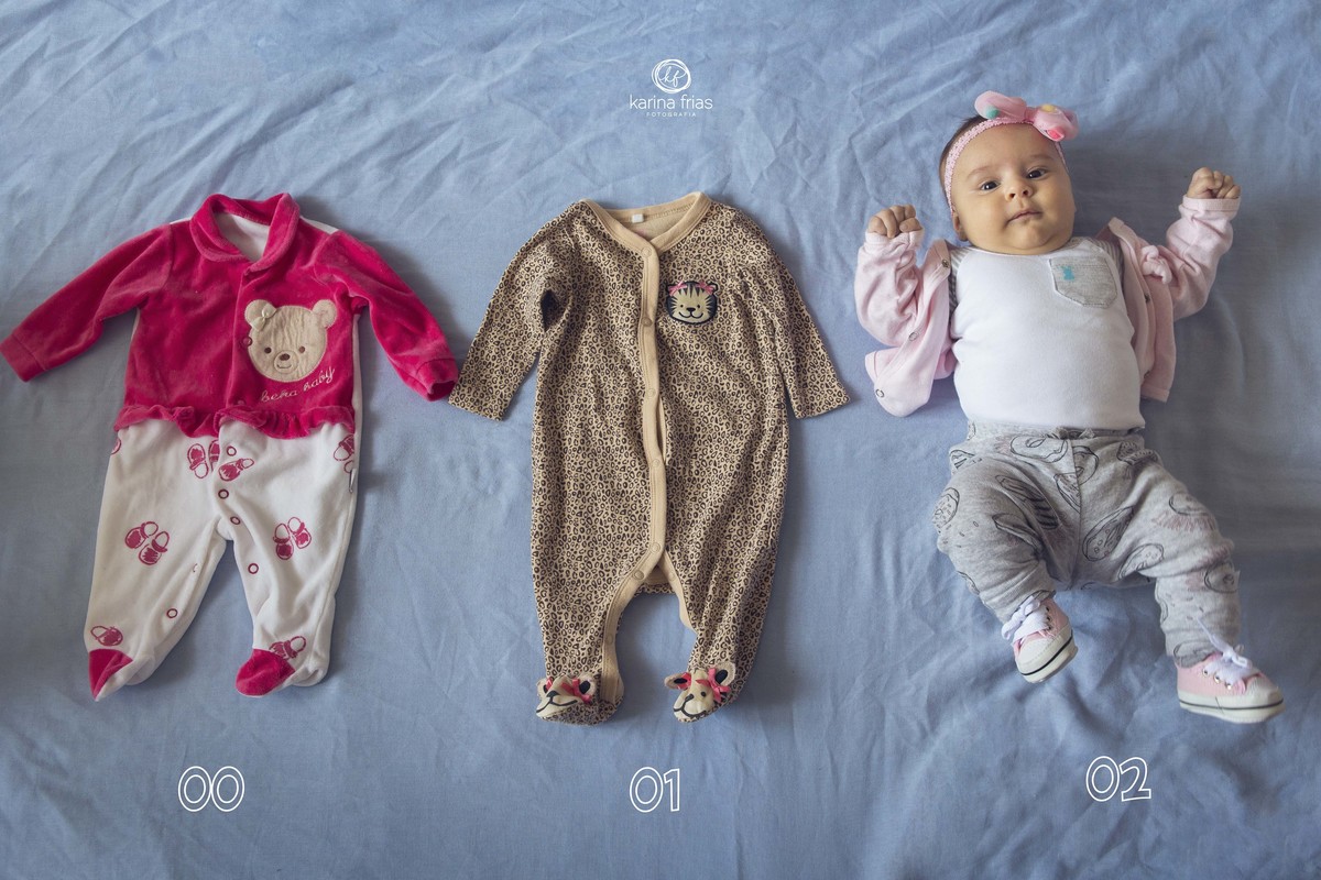 NO ACOMPANHAMENTO MENSAL UTILIZAMOS AS ROUPINHAS COMO ACESSÓRIOS